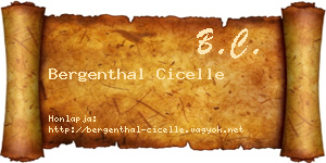 Bergenthal Cicelle névjegykártya